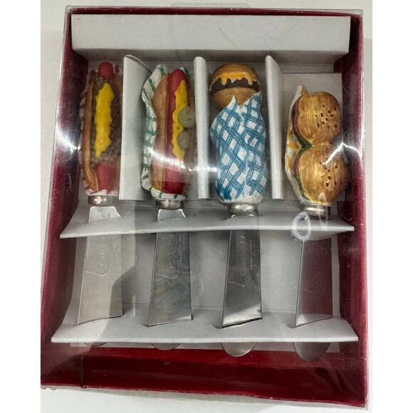 Cardinal Spreadable Serving Set Hamburger Ketchup Hot Dog Grill BBQ Knives - New - Picture 2 of 7